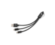 Câble de charge rapide 3 en 1 avec connecteurs et porte-clés en aluminium 10W couleur noir