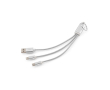 Câble de charge rapide 3 en 1 avec connecteurs et porte-clés en aluminium 10W couleur blanc
