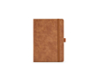 Carnet A5 en cuir synthétique écologique avec bande de fermeture et pages blanches couleur marron clair