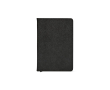 Carnet A5 à couverture rigide en cuir synthétique recyclé avec deux poches couleur noir