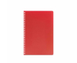Carnet A5 à couverture souple et spirale latérale, pages lignées couleur rouge