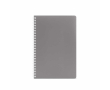 Carnet A5 à couverture souple et spirale latérale, pages lignées couleur gris