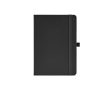 Carnet A5 en cuir synthétique recyclé avec fermeture élastique et pages lignées couleur noir