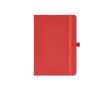 Carnet A5 en cuir synthétique recyclé avec fermeture élastique et pages lignées couleur rouge