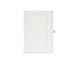 Carnet A5 en cuir synthétique recyclé avec fermeture élastique et pages lignées couleur blanc