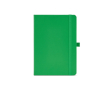 Carnet A5 en cuir synthétique recyclé avec fermeture élastique et pages lignées couleur vert