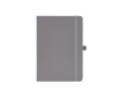 Carnet A5 en cuir synthétique recyclé avec fermeture élastique et pages lignées couleur gris