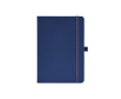 Carnet A5 en cuir synthétique recyclé avec fermeture élastique et pages lignées couleur bleu marine