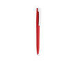 Stylo à corps en plastique recyclé, grand clip et encre bleue couleur rouge