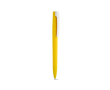 Stylo à corps en plastique recyclé, grand clip et encre bleue couleur jaune