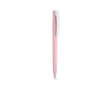 Stylo à corps en plastique recyclé, grand clip et encre bleue couleur rose clair
