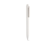 Stylo en plastique recyclé avec clip renforcé et encre bleue couleur blanc