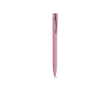 Stylo en aluminium recyclé avec finition caoutchoutée et encre bleue couleur rose clair