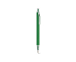 Stylo en aluminium recyclé à bouton-poussoir, encre bleue couleur vert