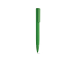 Stylo à bouton-poussoir en aluminium recyclé, finition brillante et encre bleue couleur vert