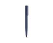 Stylo à bouton-poussoir en aluminium recyclé, finition brillante et encre bleue couleur bleu marine