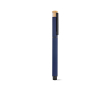 Stylo roller en aluminium recyclé et bambou avec encre bleue couleur bleu marine