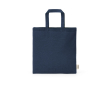 Sac en coton recyclé naturel avec anses de 30 cm et 140 g/m² couleur bleu marine