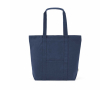 Sac de courses en coton recyclé avec fermeture éclair 360 g/m² couleur bleu marine