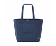 Sac shopping en coton recyclé avec fermeture à pression 360 g/m2 couleur bleu marine