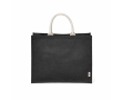 Sac de courses en jute laminé avec anses en coton 20L couleur noir