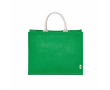 Sac de courses en jute laminé avec anses en coton 20L couleur vert