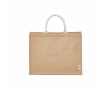 Sac de courses en jute laminé avec anses en coton 20L couleur naturel