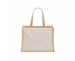 Sac de courses en coton recyclé et jute avec longues anses 300 g/m² couleur naturel