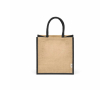 Sac de courses en jute laminé avec anses en coton 16L couleur noir