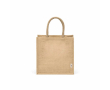 Sac de courses en jute laminé avec anses en coton 16L couleur naturel