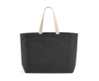 Sac de courses en coton recyclé de 32 L avec soufflet 400 g/m² couleur noir