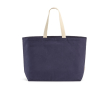 Sac de courses en coton recyclé de 32 L avec soufflet 400 g/m² couleur bleu marine