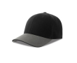 Casquette en coton recyclé et bio avec visière avec détails couleur noir/gris