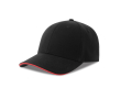 Casquette en coton recyclé et bio avec visière avec détails couleur noir mat