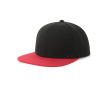 Casquette en sergé de polyester recyclé avec visière plate 300 g/m² couleur rouge désaturé