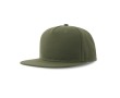 Casquette en polyester recyclé avec visière plate 5 panneaux 300 g/m² couleur vert olive