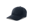 Casquette en polyester recyclé à 6 panneaux, toucher velours 135 g/m² couleur bleu marine