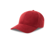 Casquette en polyester recyclé à 6 panneaux, toucher velours 135 g/m² couleur rouge foncé
