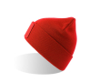 Bonnet en polyester recyclé à double couche avec patch couleur rouge