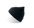 Bonnet en polyester recyclé à double couche avec patch couleur bleu marine