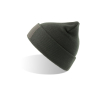 Bonnet en polyester recyclé à double couche avec patch couleur gris foncé