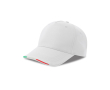 Casquette en polyester recyclé avec visière italienne, 220 g/m² couleur blanc