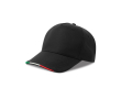 Casquette en polyester recyclé avec visière italienne, 220 g/m² couleur noir