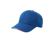 Casquette en polyester recyclé avec visière italienne, 220 g/m² couleur bleu roi