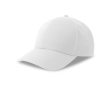 Casquette de baseball en polyester écologique, 6 panneaux et velcro couleur blanc