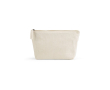 Trousse de toilette en coton recyclé 320 g/m² avec fermeture éclair 2,1 L couleur naturel
