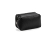 Trousse de toilette géométrique en cuir synthétique recyclé avec doublure recyclée couleur noir