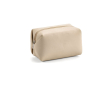 Trousse de toilette géométrique en cuir synthétique recyclé avec doublure recyclée couleur beige