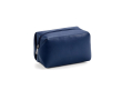 Trousse de toilette géométrique en cuir synthétique recyclé avec doublure recyclée couleur bleu marine