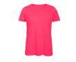 T-shirt pour femme en coton biologique à manches courtes 140 g/m² B&C couleur rose